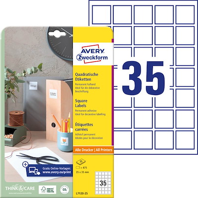 Etiketter Avery QR-kode 35x35mm L7120-25
