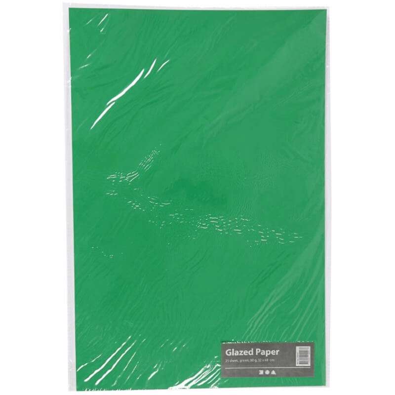 Glanspapir Creas 32x48 80g grøn /25 ark