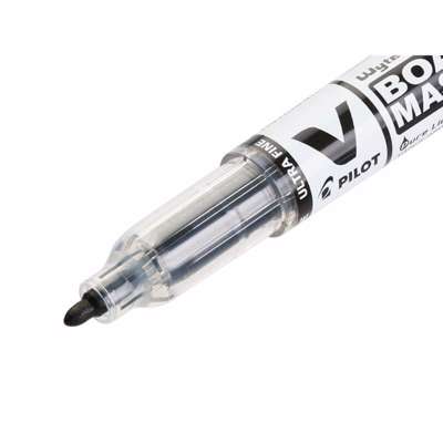 Whiteboard marker Pilot V Board m/magnet rund sort UF