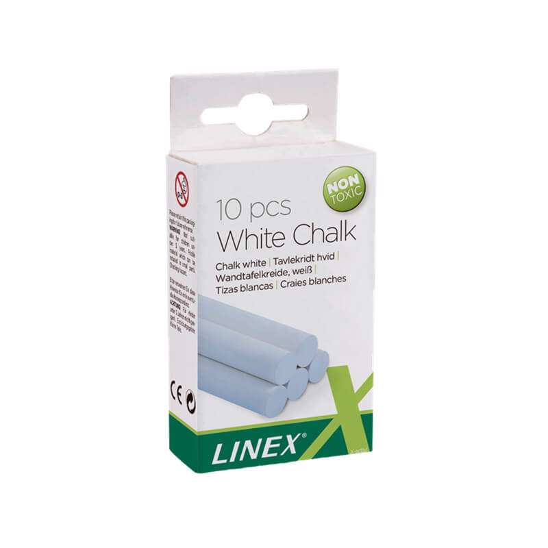 Tavlekridt Linex anti dust hvid /10 stk.