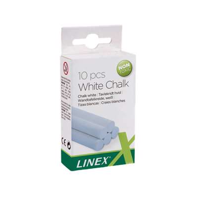 Tavlekridt Linex anti dust hvid /10 stk.