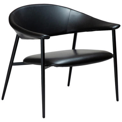 Loungestol Rover Vintage sort kunstlæder /sort stoleben