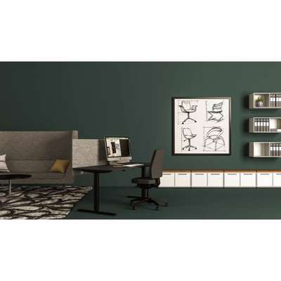 Hæve/sænkebord Dencon 11612/0395 200x90 eg finer sort stel
