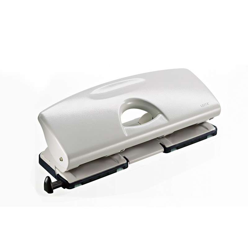 Hulapparat Leitz grå 4-huls m/skinne t/25ark 5012