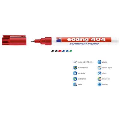 Marker Edding 404 0,75mm rød