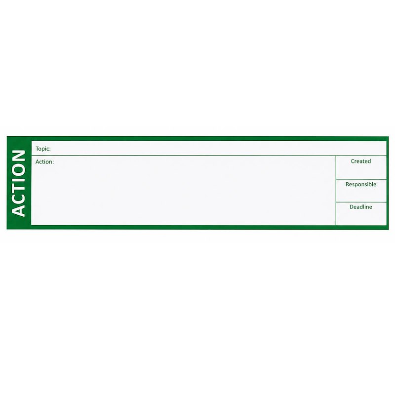 Magnet stickers Lean " Action " 26x6cm grøn
