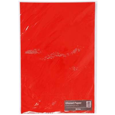 Glanspapir Creas 32x48 80g rød /25 ark