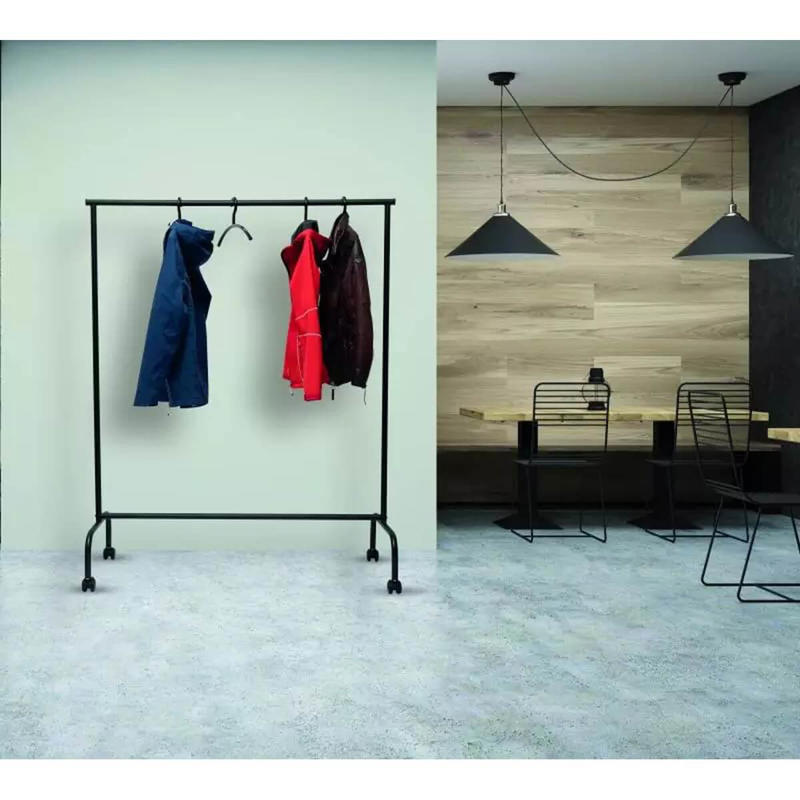 Garderobestativ Naga Maul m. hjul sort