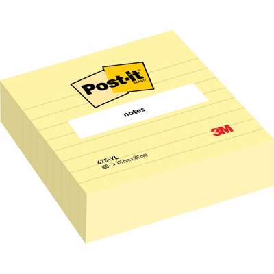 Post-it notes 675-CYL notes 101x101mm lin. gul 300bl./pk