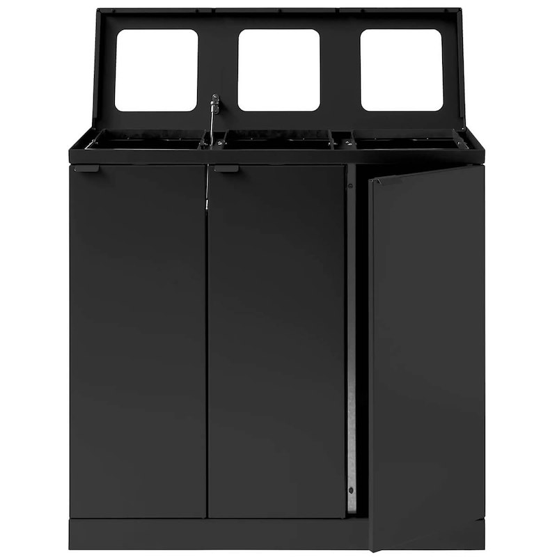 Affaldssystem affaldssortering Bica 868 3x65L m/hjul sort