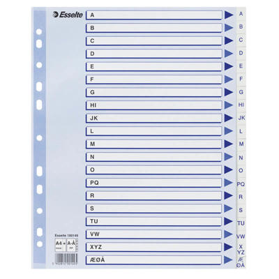 Register Esselte PP A4 Maxi A-Å hvid