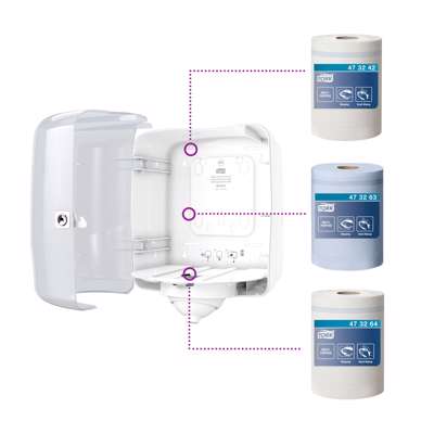 Dispenser Tork Reflex M4 Centerfeed hvid 473190