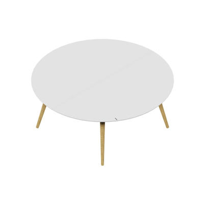 Konferencebord Dencon XL 1909 Ø180 HPL hvid/eg