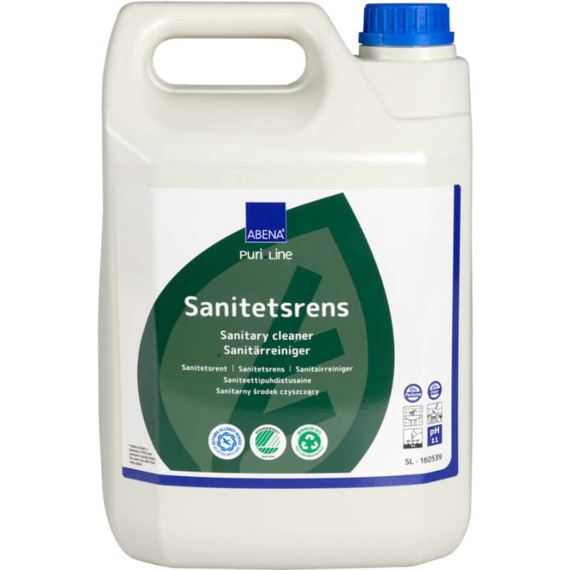 Sanitetsrens alkalisk Abena Puri-Line u/farve+parf Svanen 5L