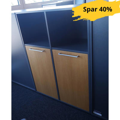 Reol Dencon B800xD350xH1102 m.låger, antrasit/eg