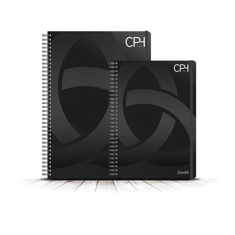 Notesbog Bantex CPH PP A4 lin m/spiral 80g 80 blade sort