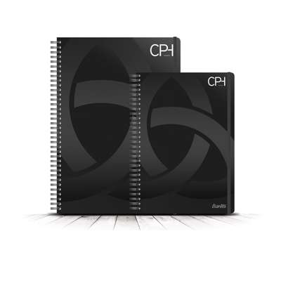 Notesbog Bantex CPH PP A4 lin m/spiral 80g 80 blade sort