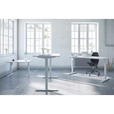 Hæve/sænkebord Conset 80x60 cm hvid/hvid