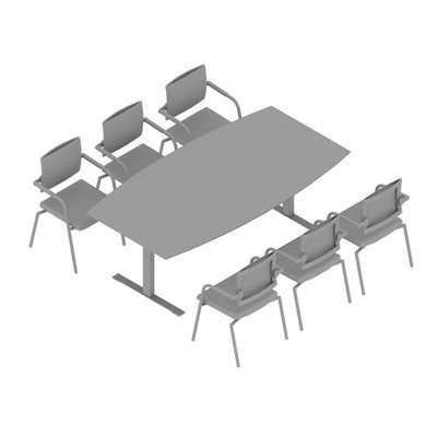 Konferencebord Dencon 03505 2062x1100/880,sort lin./stel