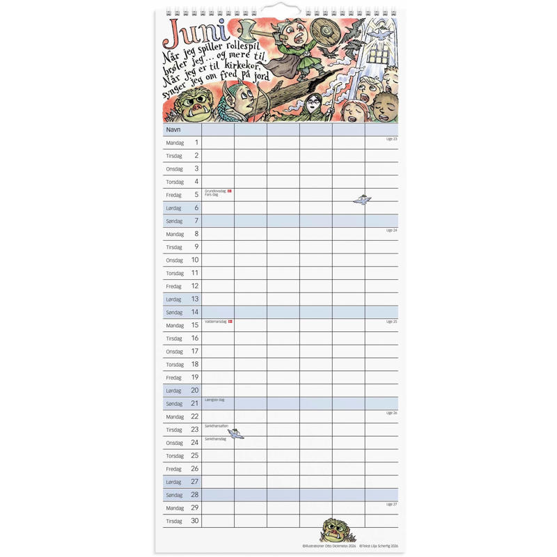 Familiekalender Otto Dickmeiss & Lilja Scherfig 2026