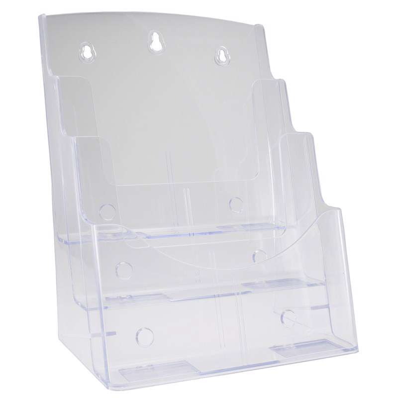 Brochureholder BNT A4 klar 3 rum bord/væg 297x210mm