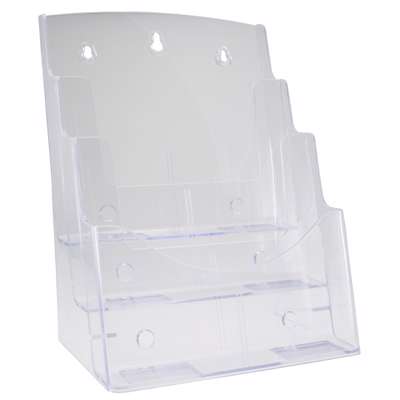Brochureholder BNT A4 klar 3 rum bord/væg 297x210mm