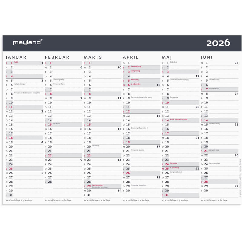 Kontorkalender Moderne A4 2026