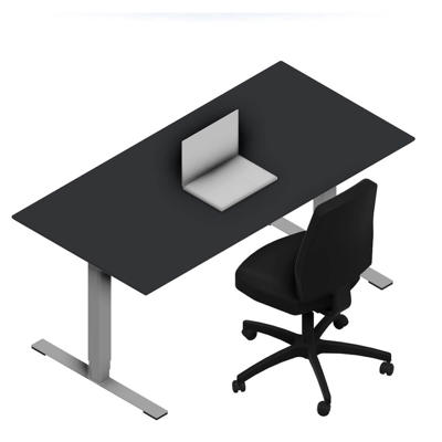 Hæve-sænke bord Dencon V3504 1600x800 alu stel antr. lam pl