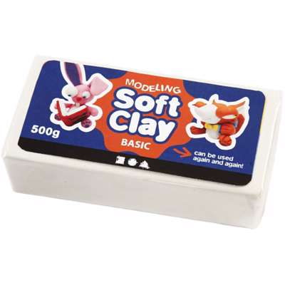Modellervoks Soft Clay Creas 500g hvid