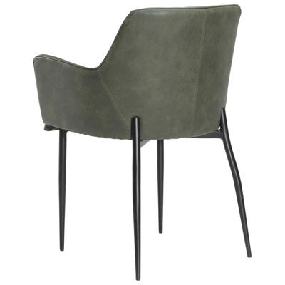 Stol Rombo Vintage grøn kunstlæder /sort stoleben