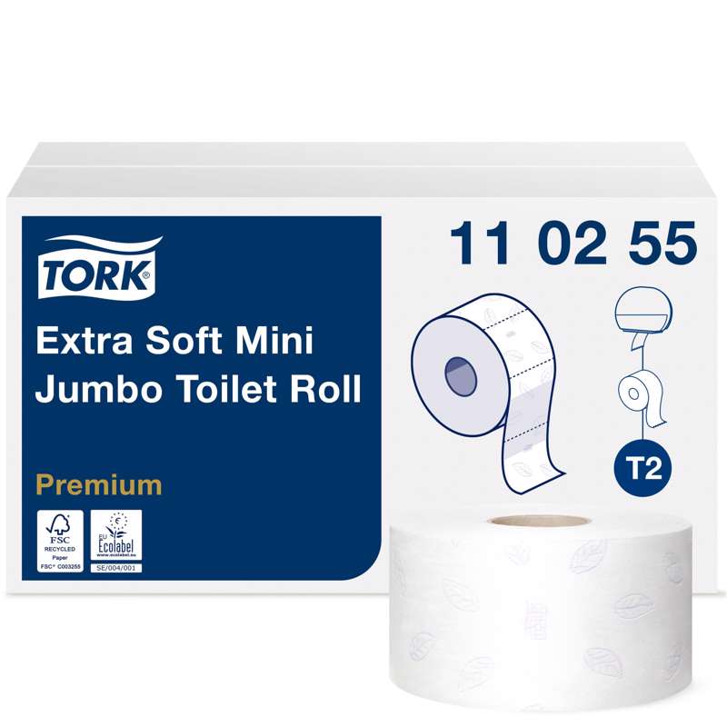 Toiletpapir Tork Jumbo Mini T2 Prem ES 3-lag 120m 110255 /12