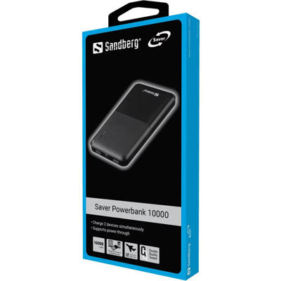 Powerbank Sandberg USB 10.000 mAh sort