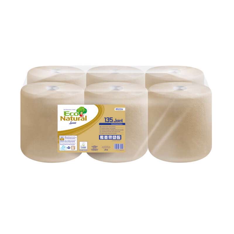 Aftørringspapir Lucart T3 2-lags Midi 135mx21cm Ø20cm /6