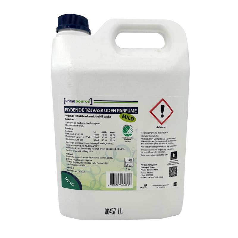 Vaskemiddel flydende PrimeSource Mild u/parf.-optisk jv. 10l