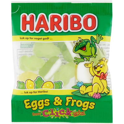 Haribo Click Mix mini poser vingummi æg & tudser/90ps