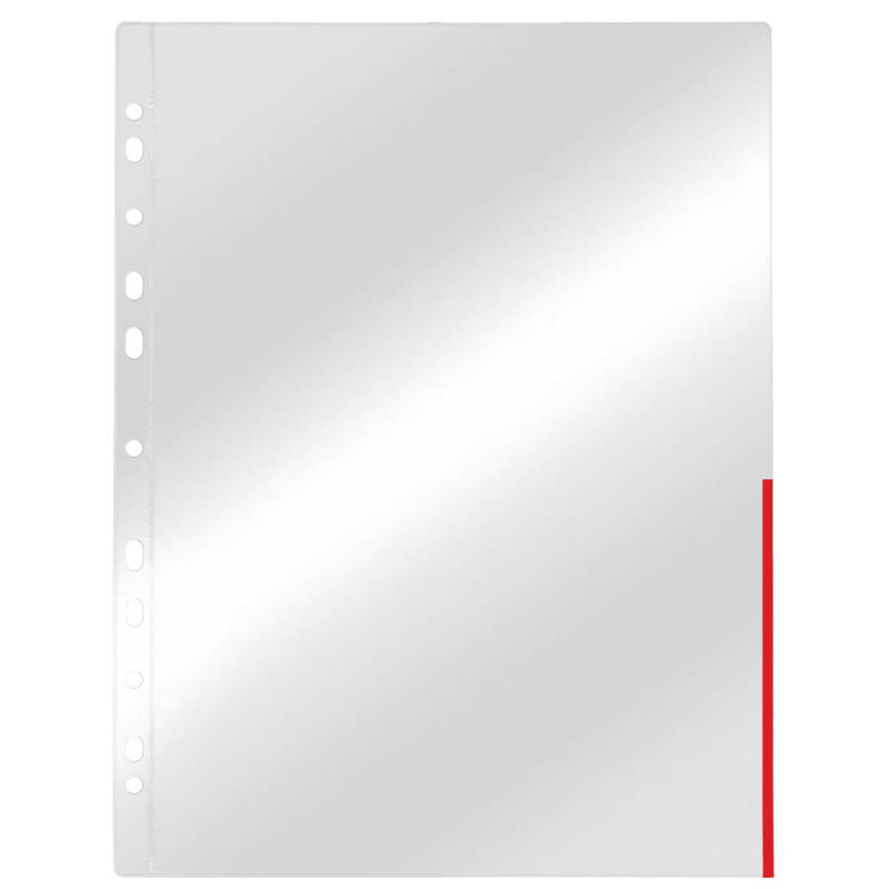 Signallomme Esselte A4 0,105mm rød halvt åben 100stk/pk