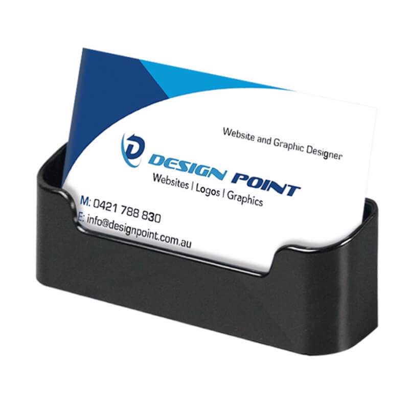 Visitkortholder plast t/bord sort