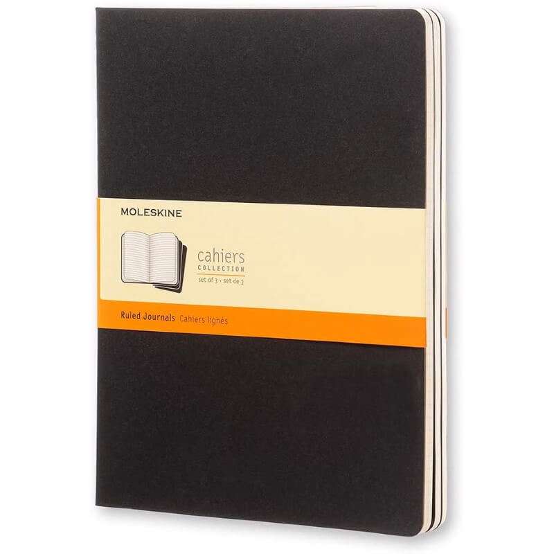 Notesbog Moleskine Cahier Journal lin. XL 19x25cm sort /3