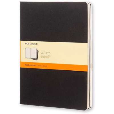 Notesbog Moleskine Cahier Journal lin. XL 19x25cm sort /3