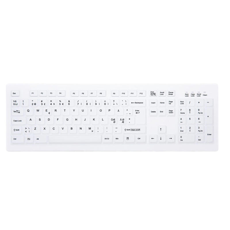 Tastatur Cherry AK-C7412 Hygiejnisk vandtæt IP68 Nordisk