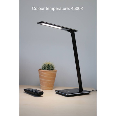 Bordlampe Unilux Linka LED foldbar USB+QI oplader sort