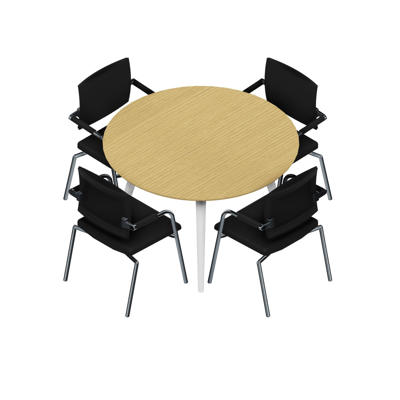 Konferencebord Dencon XL 1920 Ø120 HPL eg/hvid