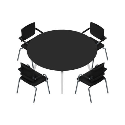 Konferencebord Dencon XL 1922 Ø160 HPL sort/hvid