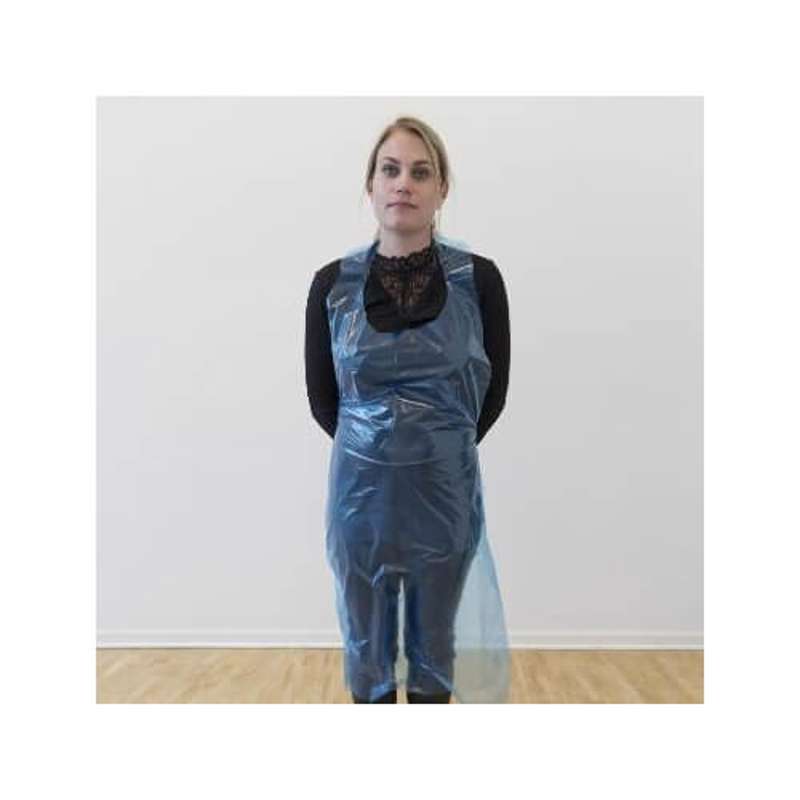 Forklæde engangs LDPE blå 85x130cm pk/50 stk