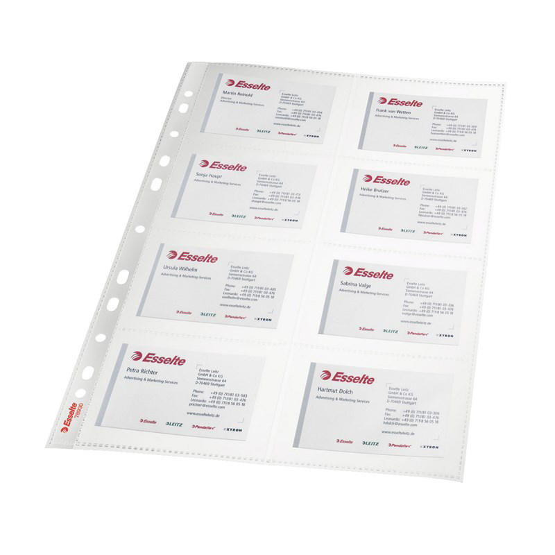Visitkortlomme plast Esselte  A4 klar t/16 -78930