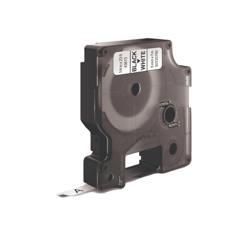 Labeltape DYMO D1 6mm sort på hvid