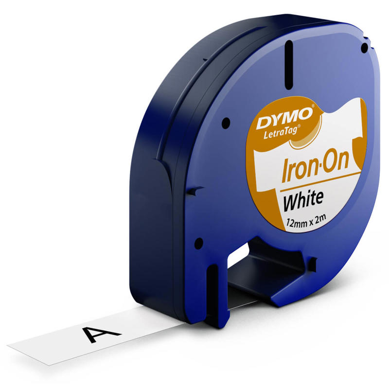 Labeltape DYMO LetraTAG 12mmx2m hvid StrygLet