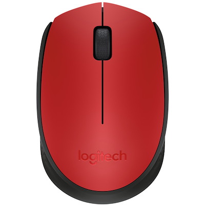 Mus Logitech M171 wireless sort/rød