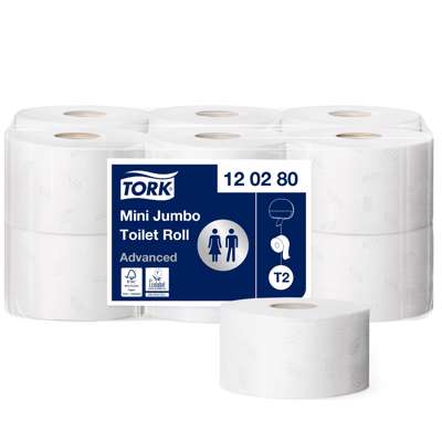 Toiletpapir Tork Jumbo Mini T2 Advanced 2lag 170m 120280 12r