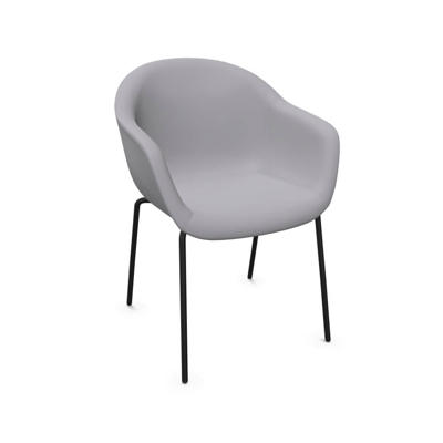 Stol Dauphin Fiore Club FI-7410 gæstestol grå/sort stel